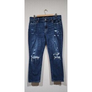 Old Navy Jeans Boyfriend Mid Rise Ripped Distressed Cotton Blend Women's Sz. 12